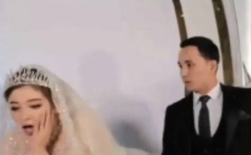 Novio propina cachetada a su esposa en plena ceremonia