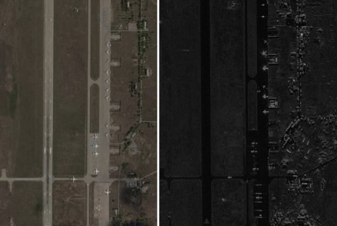 Imágenes satelitales muestran el antes y después del ataque de Ucrania a las bases rusas