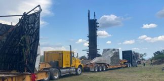 Trasladan virgen gigante al santuario de El Chorrito en Tamaulipas; tendrá una altura mayor a 30 metros