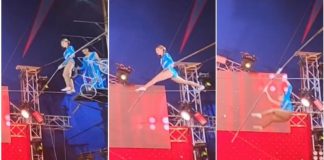 Trapecista de Circo cae al vacío en pleno malabar