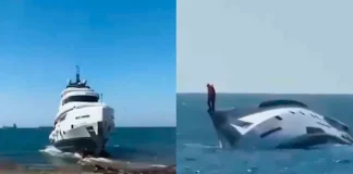 ‘Como el Titanic’ Yate de lujo recién estrenado se hunde 15 minutos después de zarpar