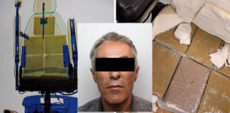 Detiene a hombre que fingió ser discapacitado y transportó 12 kilos de droga en la silla de ruedas