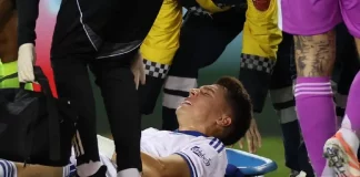 Huescas salió lesionado en juego de la Champions League