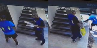 Regio exhibe robo de paquetería; le llegó paquete de Mercado Libre y repartidores de Amazon se lo llevaron