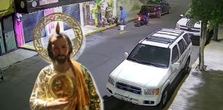 En pleno festejo, delincuentes en moto se roban San Judas Tadeo de altar