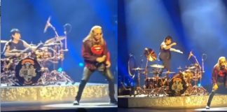 VIDEO: Alex, baterista de Maná, cae mientras realizaba acrobacia arriba de su banco durante un concierto