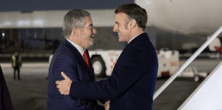 Llega Emmanuel Macron a CDMX para reunión con Sheinbaum