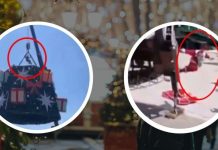 Preparativos navideños terminan en tragedia: grúa colapsa al montar árbol de Navidad