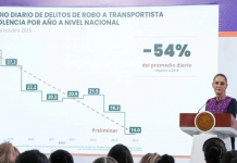 Claudia Sheinbaum destaca reducción de 54% en el robo a transportistas con violencia