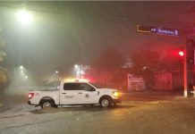 Se inundan calles de Nuevo Laredo tras entrada del frente frío