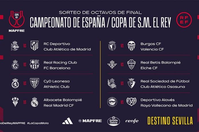 Listos los duelos de Octavos de la Copa del Rey
