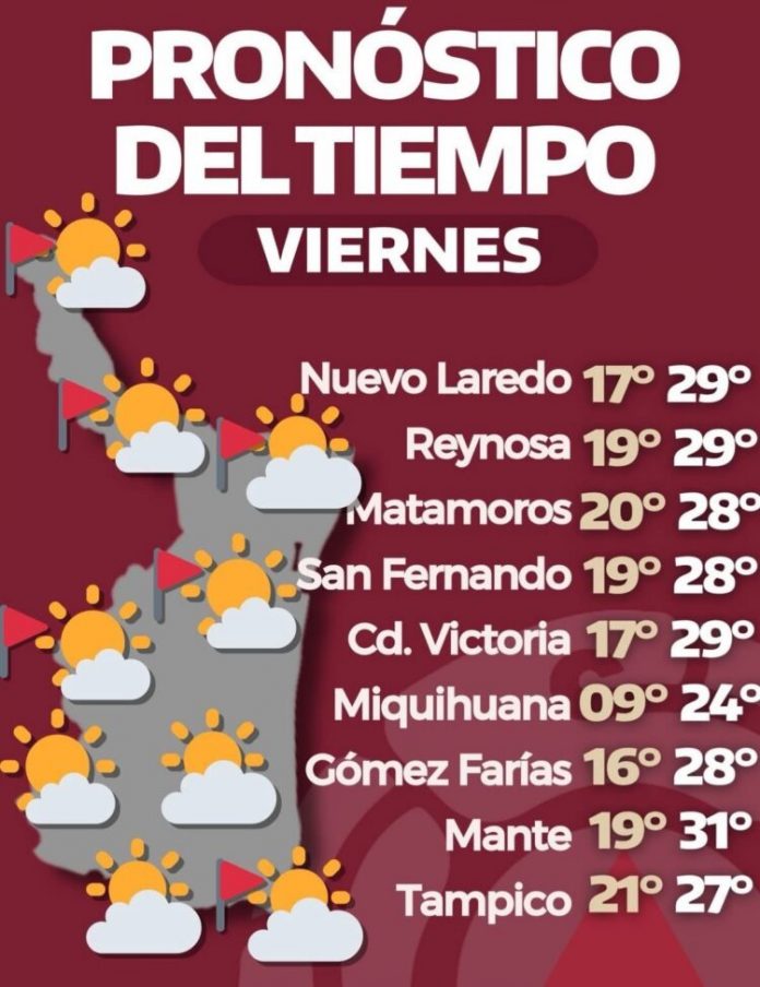 Tamaulipas espera temperaturas de hasta 31°C