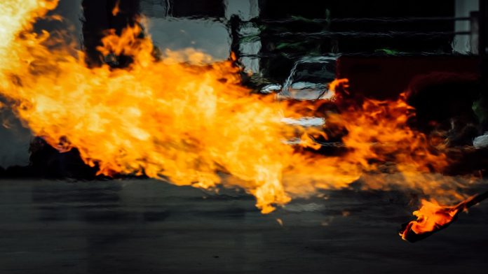 Gas tank fire