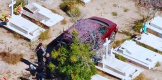 ¡De película! Captan intensa persecución policiaca en pleno panteón de Sonora | VIDEO