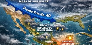 Frente frío 40 y cuarta tormenta invernal se desplazará en estos estados con frío y viento fuerte