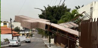 Cae la cruz de la parroquia de Lourdes: fuertes vientos derriban autos y árboles en el sur de Tamaulipas