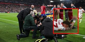 Tragedia en la Champions: futbolista se amputa un dedo tras chocar contra una valla publicitaria | Imágenes Fuertes