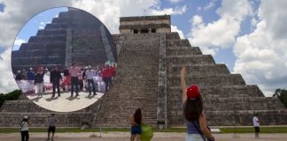 Maestros de la CNTE protestan en el Templo de Kukulcán en pleno Equinoccio de Primavera | VIDEO