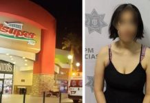 Antes de atacar a empleadas con un cuchillo, mujer generó destrozos en el supermercado en Delicias