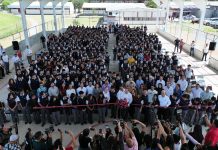 Transforma alcaldesa Carmen Lilia Canturosas infraestructura educativa en la preparatoria CBTIS 137