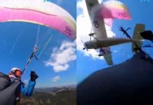 VIDEO: Parapentista sobrevive tras ser impactada por un avión en el aire