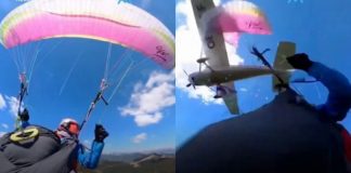 VIDEO: Parapentista sobrevive tras ser impactada por un avión en el aire