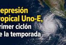 Se forma en el Pacífico depresión tropical Uno-E, primer ciclón de la temporada