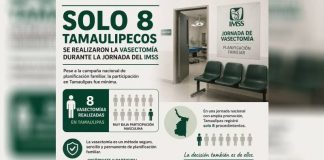 Solo ocho tamaulipecos se realizaron la vasectomía durante jornada del IMSS