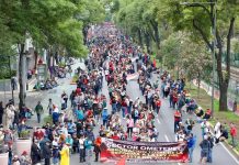 CNTE marcha rumbo al Estadio Azteca hoy