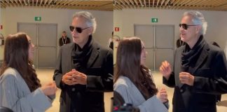 Belinda y Bocelli se avientan ‘palomazo’ previo al concierto de la FIFA