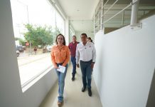 Supervisa alcaldesa Carmen Lilia Canturosas avances del Centro Deportivo Multidisciplinario en la colonia El Nogal