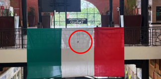¿Calcaron la moneda de un peso?: Megabandera de México en Tampico se vuelve viral y detona polémica por su miniescudo