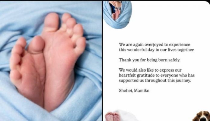 La estrella de los Dodgers, Shohei Ohtani, anuncia el nacimiento de su segundo hijo