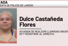 Mujer de Laredo arrestada por presunto uso indebido de 911