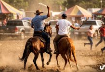 Jinetes se enfrentan con machetes durante festejos en Ahome, Sinaloa