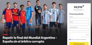 Argentinos reúnen más de 69 mil firmas para anular el título de España y repetir la Final del Mundial 2026