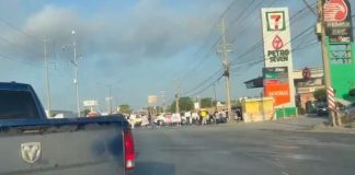 Protesta bloquea parcialmente la Reynosa-Monterrey