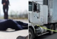VIDEO: sujeto empuja a adulto mayor y provoca su muerte al ser arrollado por un tráiler en Monterrey