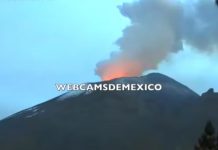 Volcán Popocatépetl registra notable incandescencia
