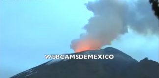 Volcán Popocatépetl registra notable incandescencia