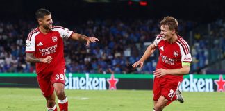 Arsenal vence al Napoli y comienza con triunfo su camino en la Champions League