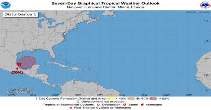 Se forma disturbio tropical frente a costas de Tamaulipas