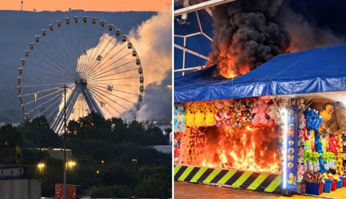 Incendio en un puesto de juegos provoca una inmensa columna de humo en la Feria Estatal de Texas