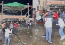 ¡Hasta con las sillas! Fiesta patronal termina en riña San Francisco Altepexi, Puebla | VIDEO