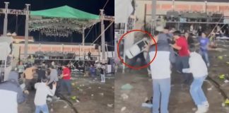 ¡Hasta con las sillas! Fiesta patronal termina en riña San Francisco Altepexi, Puebla | VIDEO