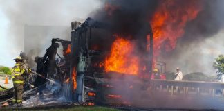 Se incendia tractocamión en Carretera Tampico-Mante; cierran circulación