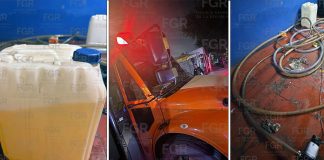 FGR asegura 203 litros de combustible y un autobús en Nuevo León