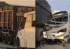 Hay 10 lesionados en choque de autobús con góndola en la carretera Tampico-Valles